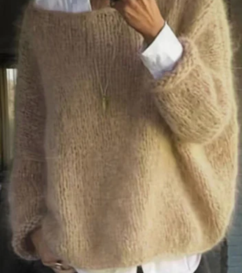 Women's loose fit soft knit sweater relaxed silhouette versatile everyday warmth all-day comfort