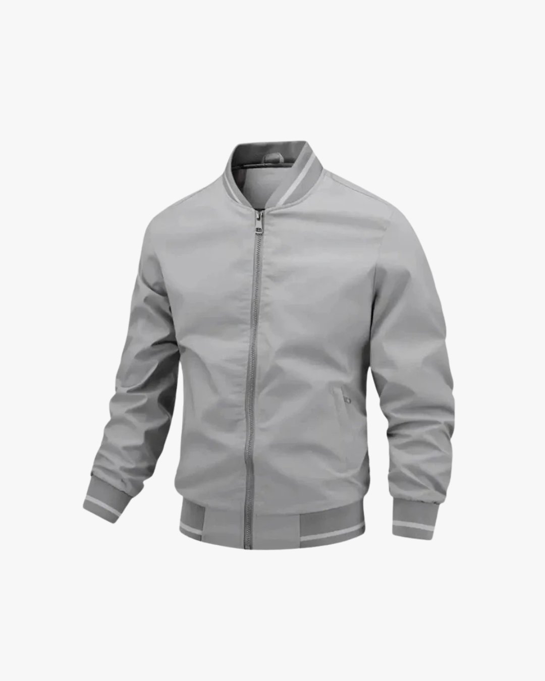 Men's classic navy bomber jacket tailored fit ribbed cuffs versatile everyday layering style