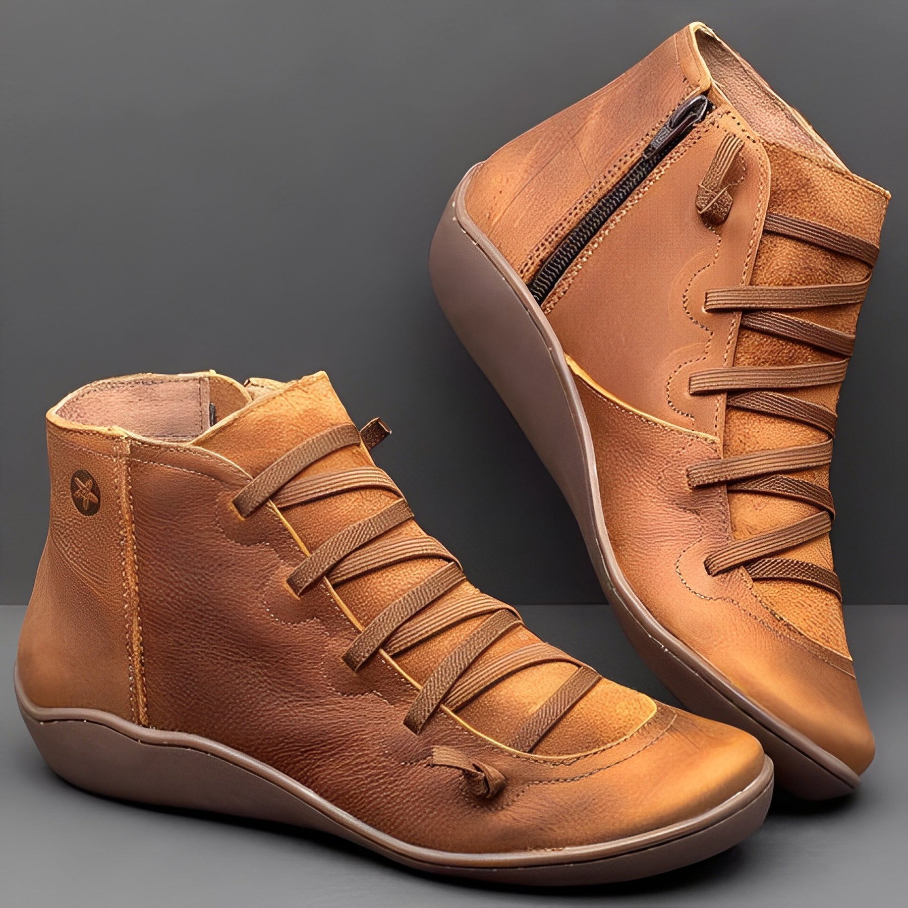 Women's black lace-up zip ankle boots with secure fit, versatile chic style for everyday wear