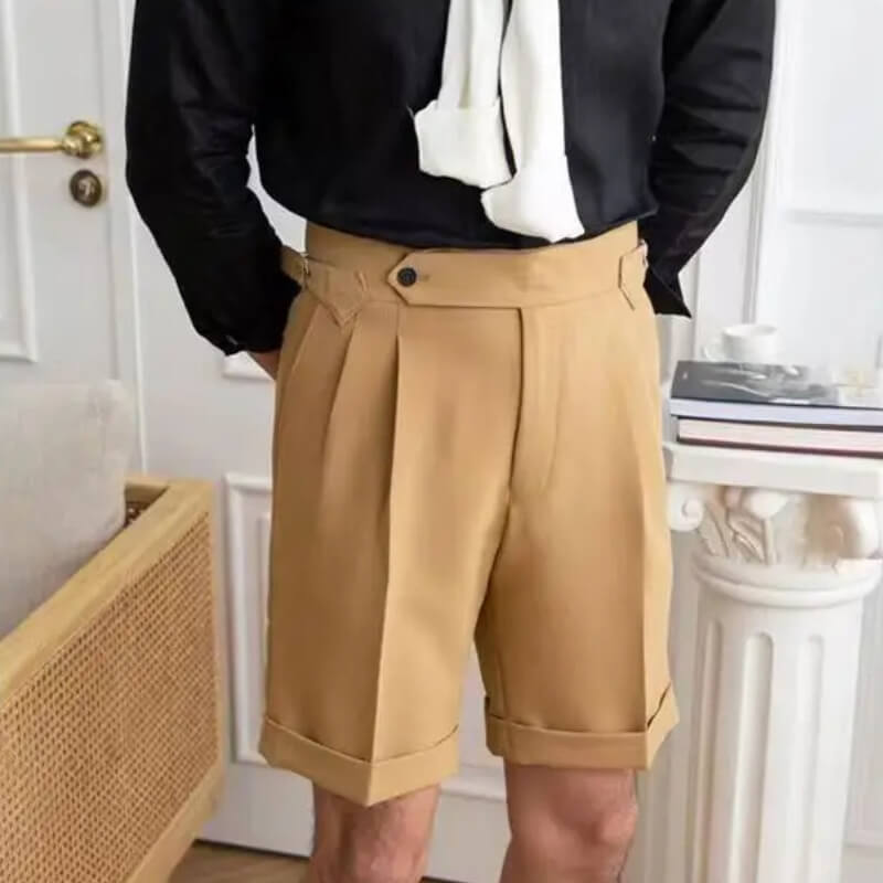 Men's knee-length casual stretch cotton shorts relaxed fit breathable everyday summer wear