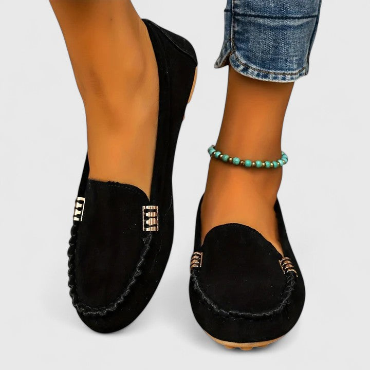 Ruby | Women's Suede Slip-On Loafers Flat Moccasin Shoes