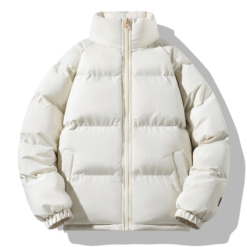 Men's black thickened padded oversized jacket with ultra-warm lining for modern winter style