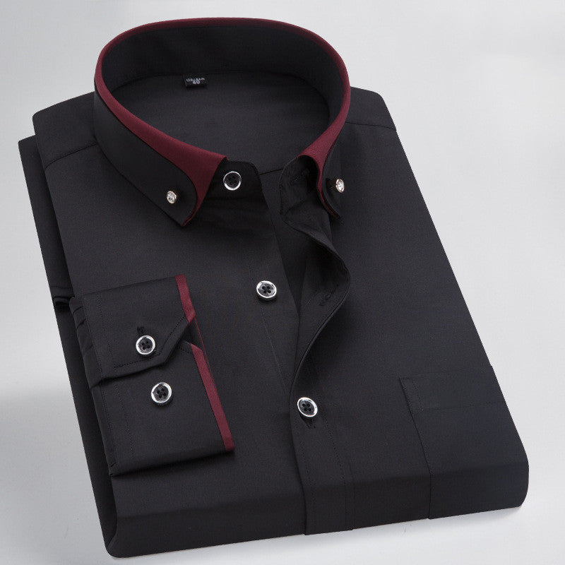Men's Dale stretch shirt breathable slim-fit design in versatile solid color for all-day comfort