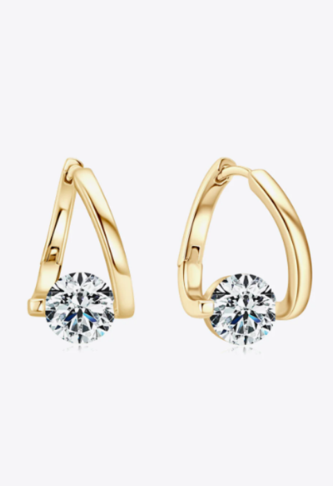 Umaïra heart earrings sterling silver 925 2ct moissanite brilliant sparkle gift for her