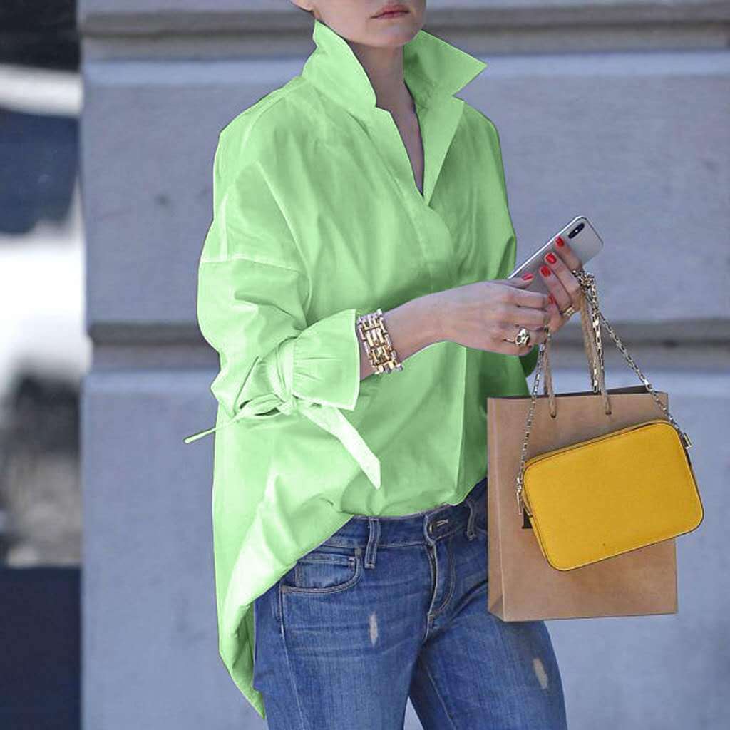 Amy casual solid-color women's blouse spring autumn everyday relaxed fit versatile layering essential