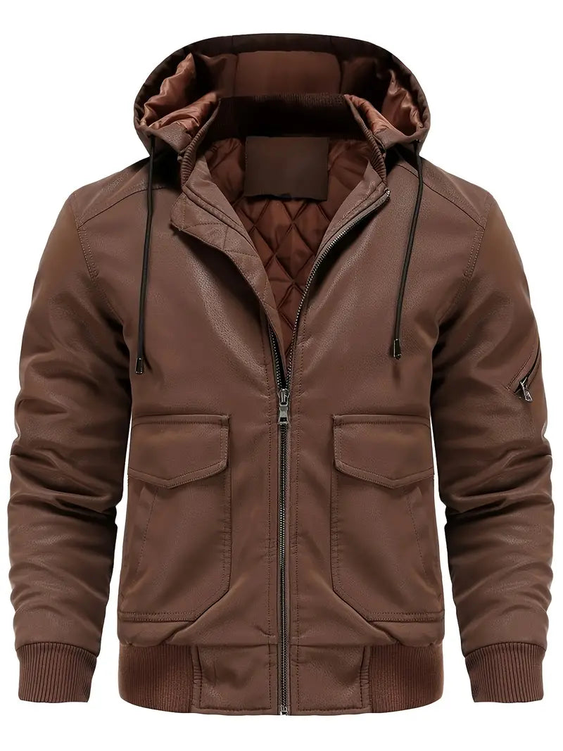 OYAO men's waterproof winter jacket black insulated outerwear cold wet weather protection