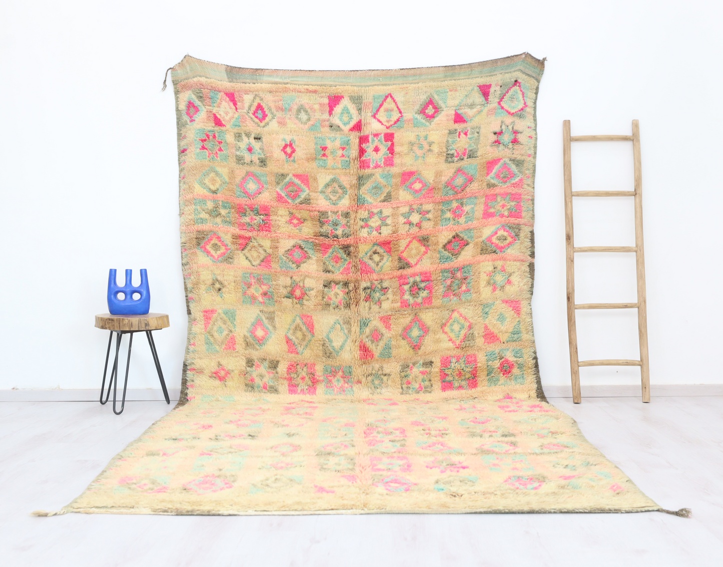Awzar Vintage Moroccan Rug  6'4" x12'6" - Urbann-Vibe