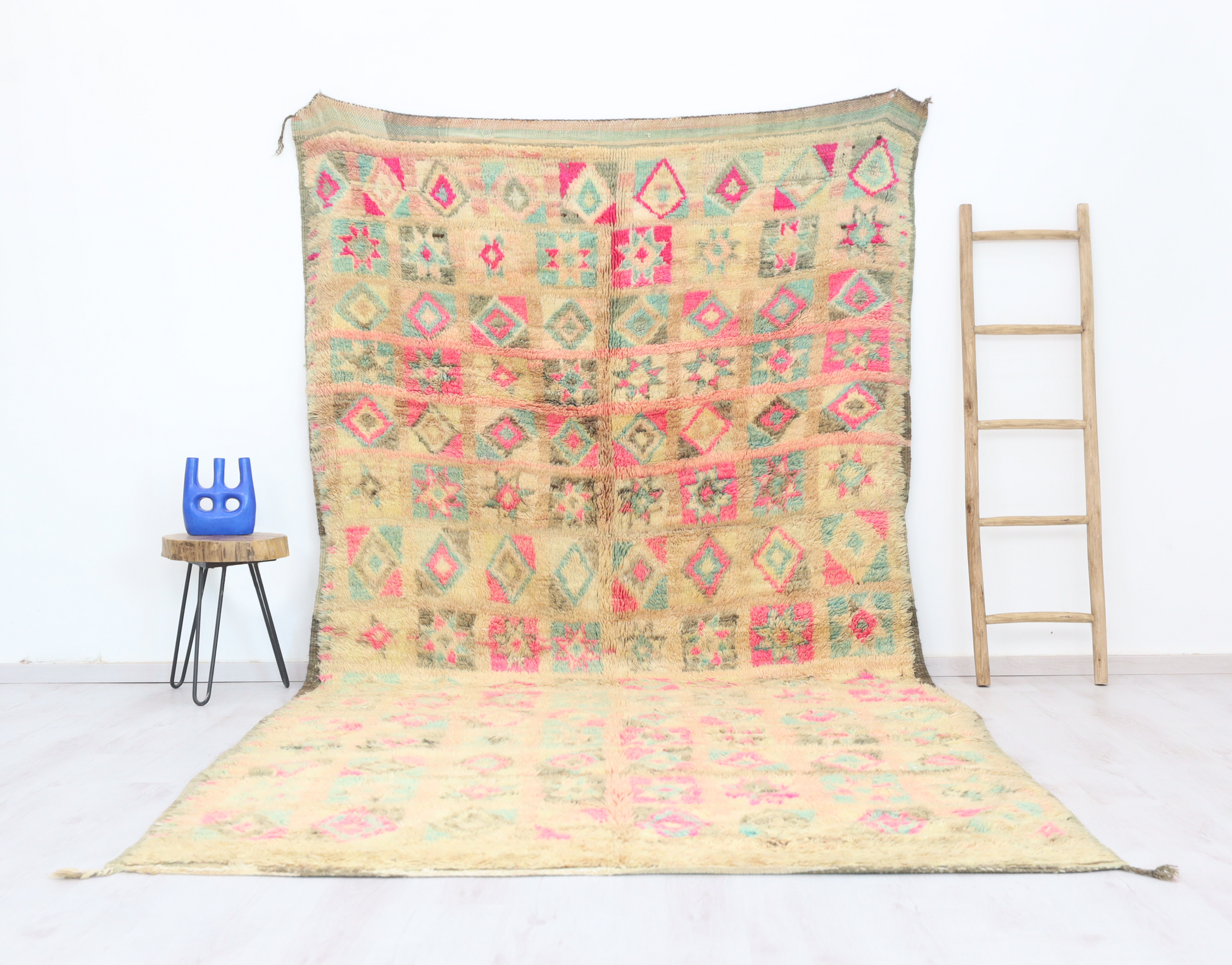 Awzar Vintage Moroccan Rug  6'4" x12'6" - Urbann-Vibe