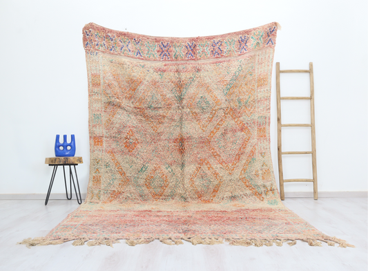 Amzagh Vintage Moroccan Rug 6'3" x10'3" - Urbann-Vibe