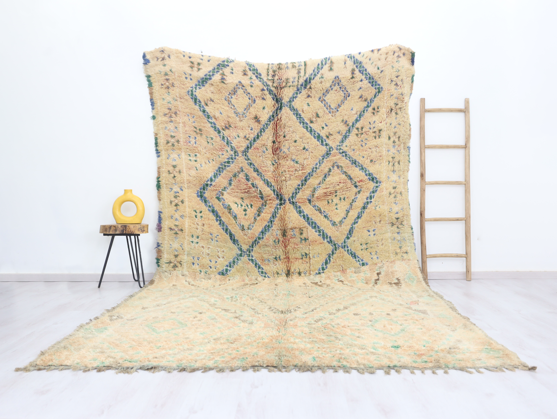 Hizal Vintage Moroccan Rug 6'6" x12'1" - Urbann-Vibe