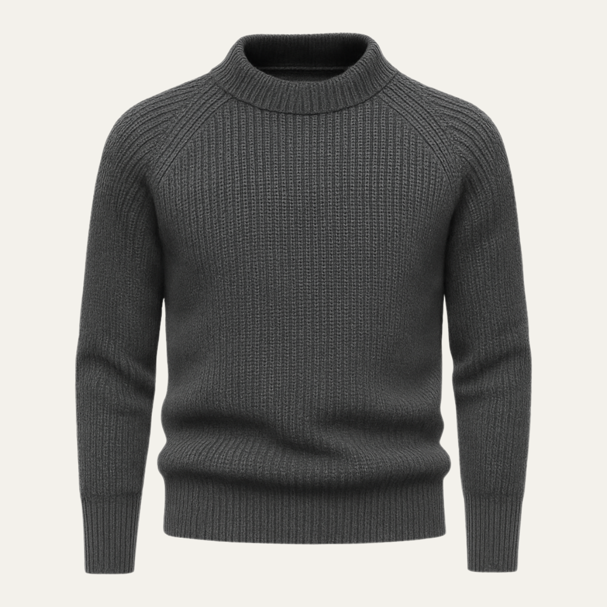 Men's 100% cashmere crewneck sweater regular fit with ribbed texture for timeless luxurious warmth
