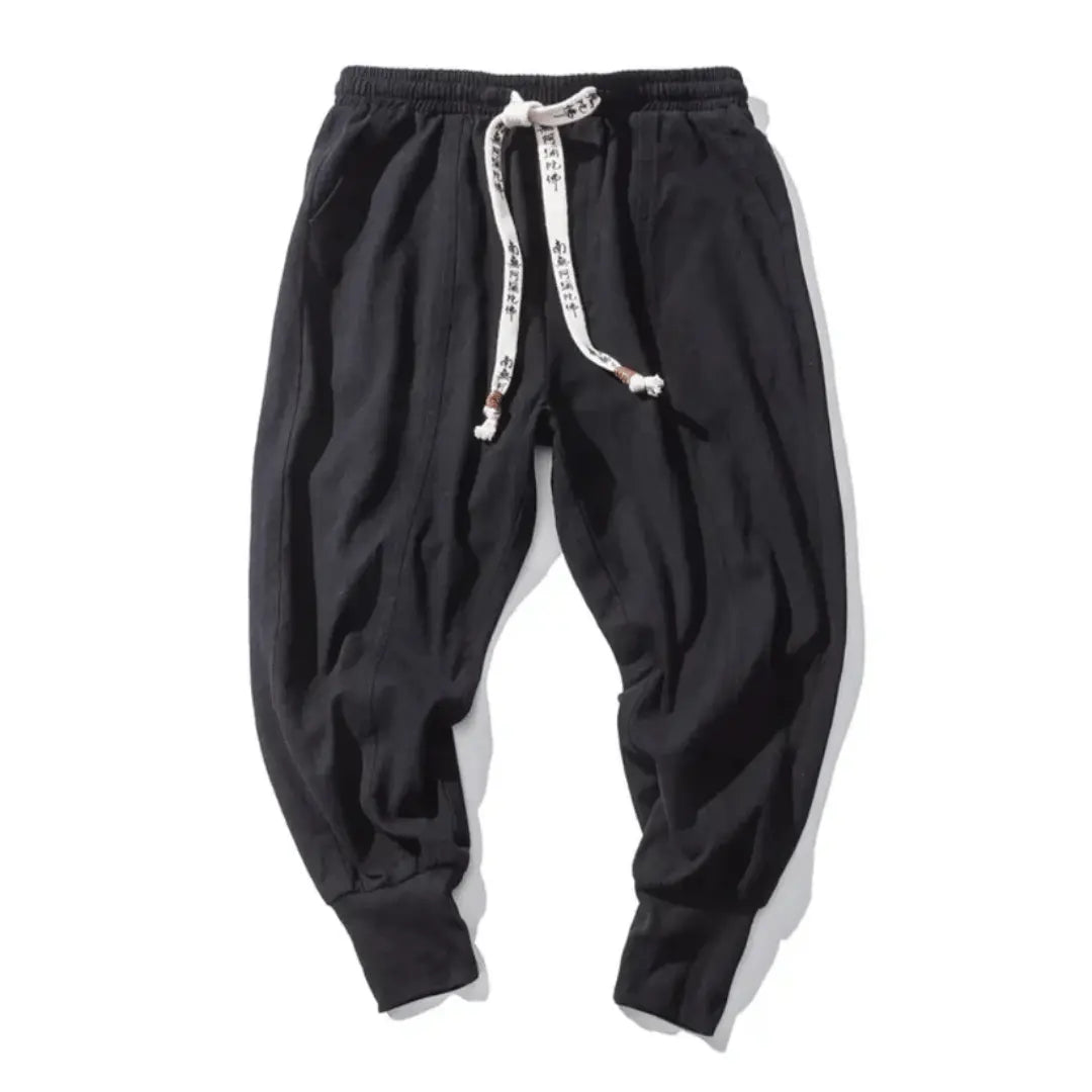 Kenji Japanese-style men's loose fit pants premium cotton blend breathable relaxed silhouette