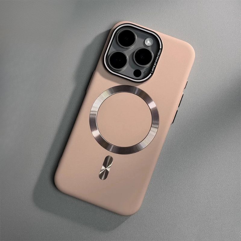 MagSafe iPhone case matte finish metal detailing shockproof durable tech-forward slim design