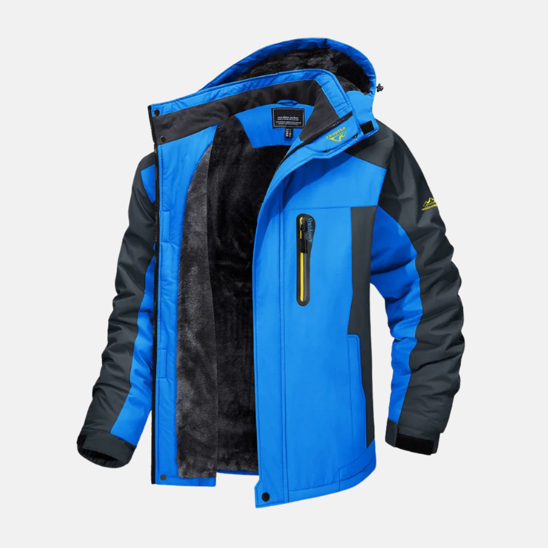 Men's woven hip-length jacket fleece-lined stand collar adjustable cuffs urban winter outerwear