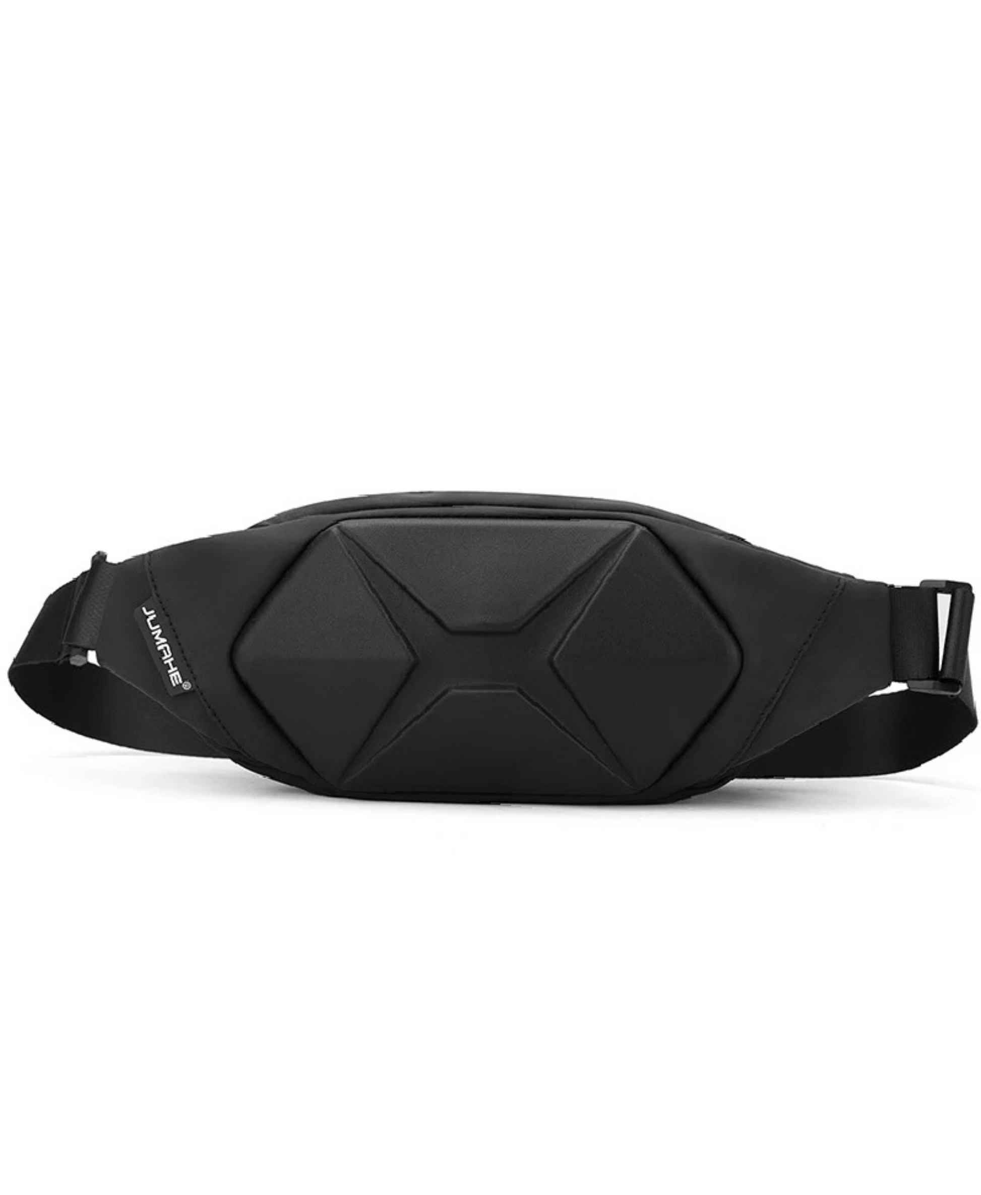 Slim hard-shell tactical crossbody sling bag military-grade protection water-resistant rugged black design