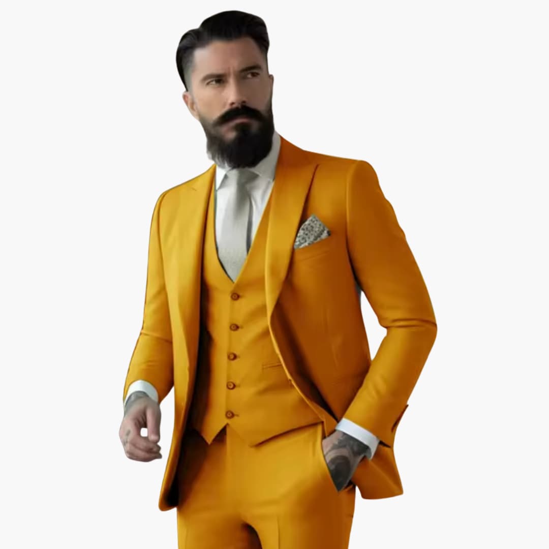 Men's navy double breasted suit premium fit elegant classic design for formal wedding guest