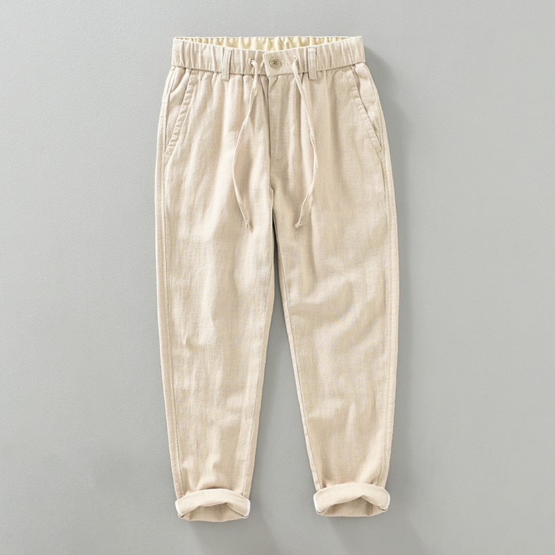 Auden unisex ramie cotton pants relaxed fit breathable lightweight with elastic drawstring waist