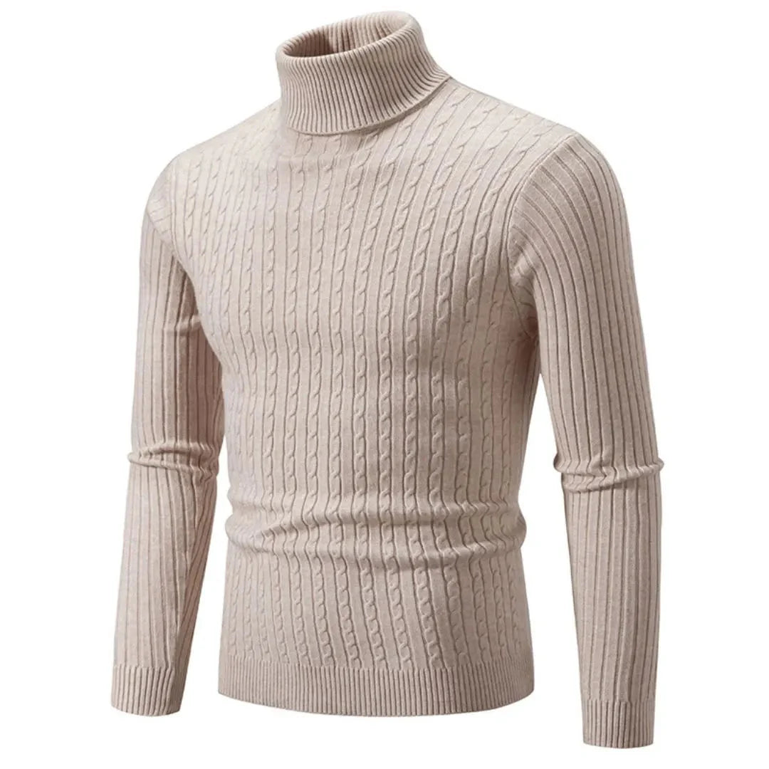 Unisex turtleneck sweater premium ribbed knit soft warm fabric casual formal versatile style