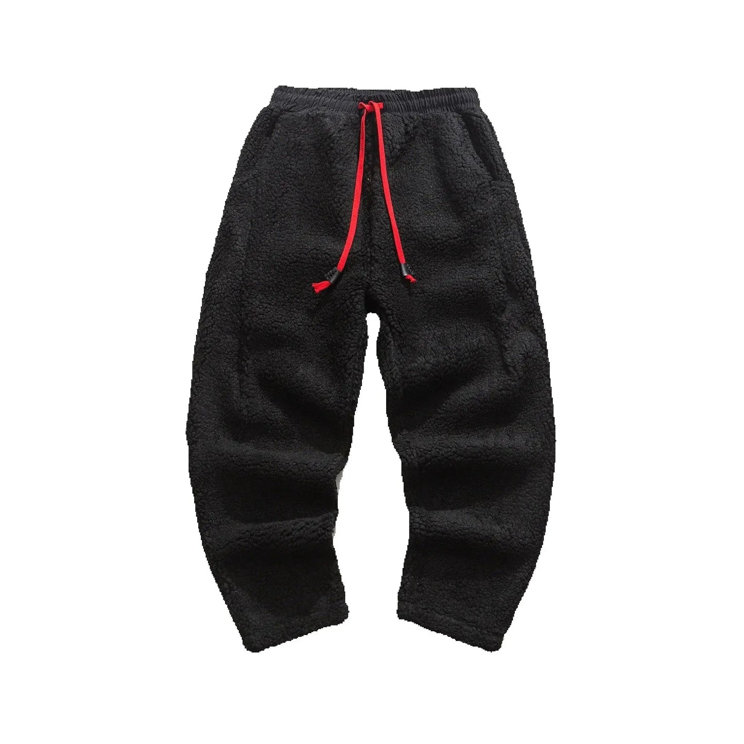 Ultra-soft sherpa fleece jogger pants tapered relaxed fit deep pockets cold weather lounge