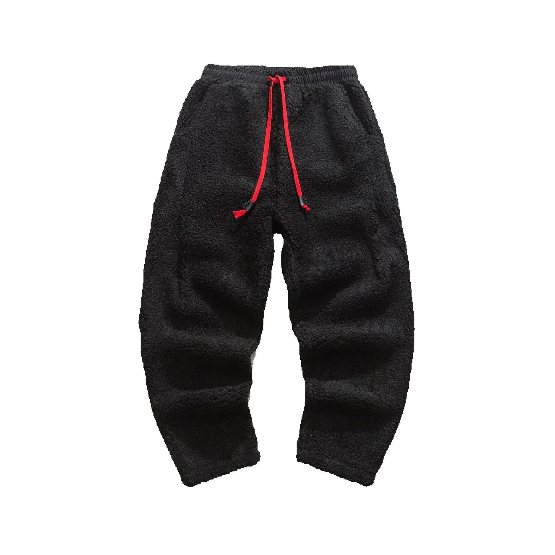 Ultra-soft sherpa fleece jogger pants tapered relaxed fit deep pockets cold weather lounge