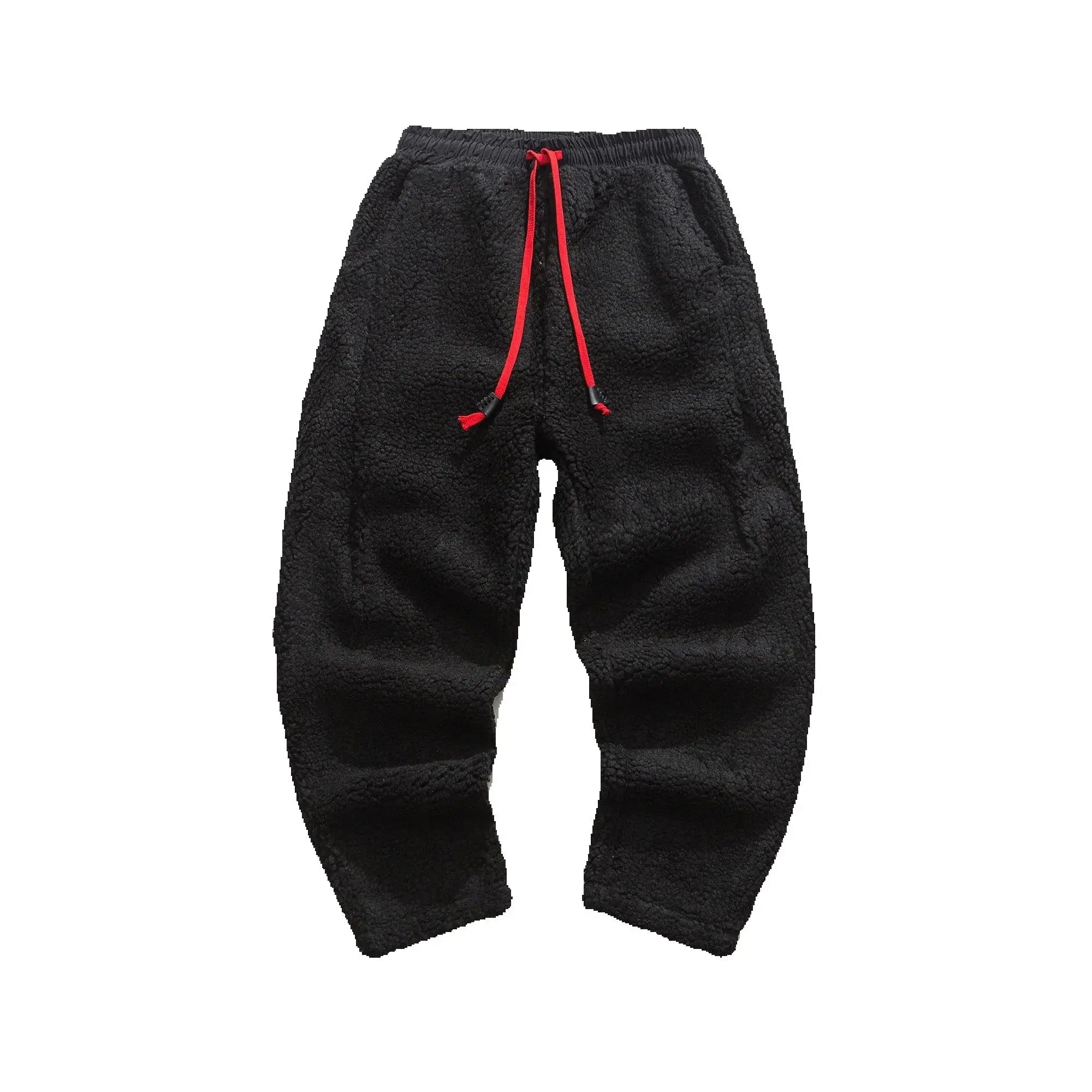Ultra-soft sherpa fleece jogger pants tapered relaxed fit deep pockets cold weather lounge