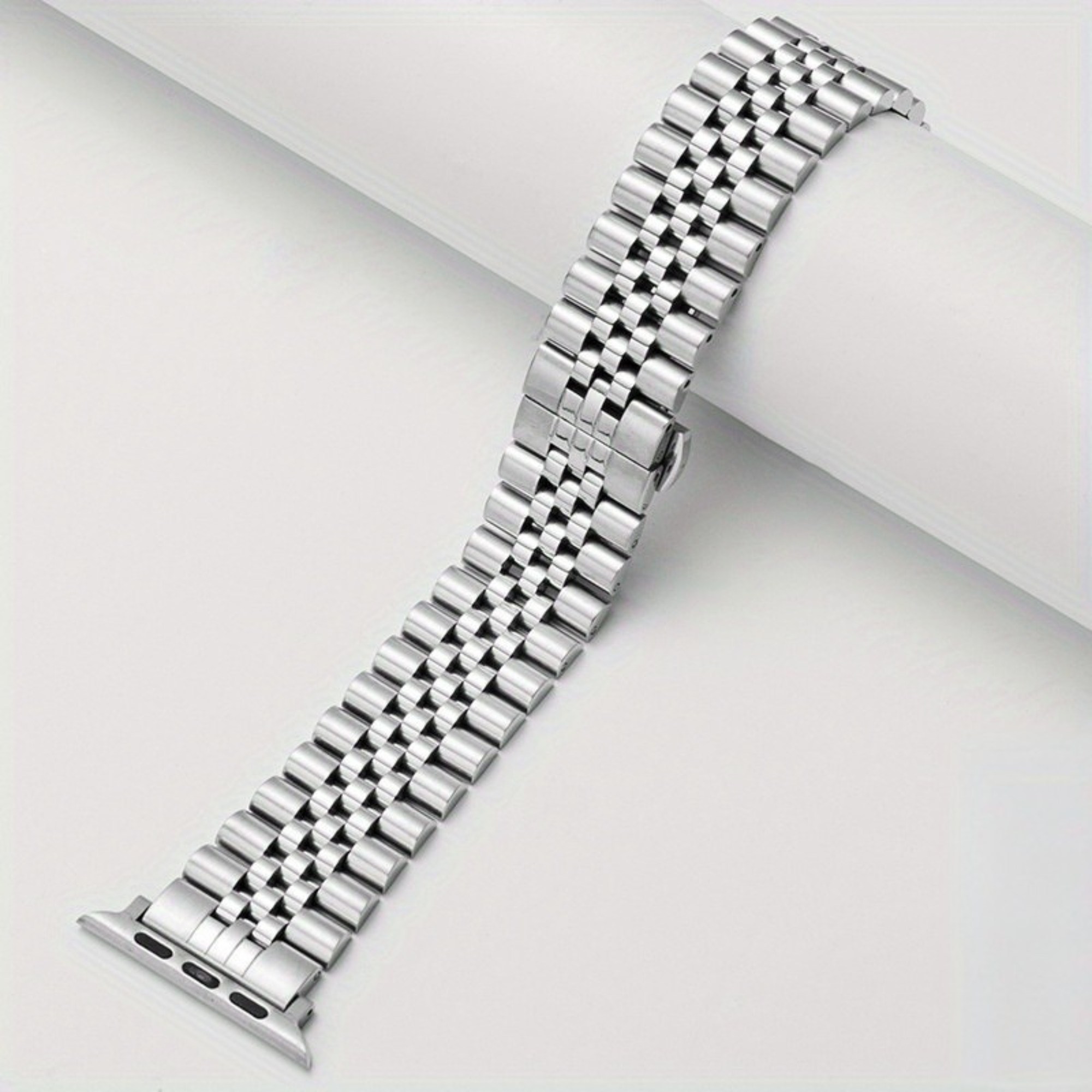 Chrono Link stainless steel Watch bracelet five-link design with secure butterfly clasp