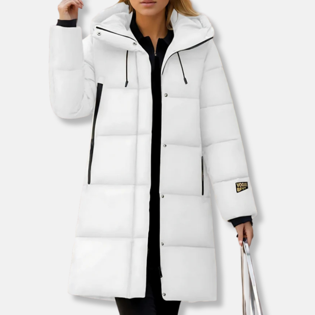 Women's oversized long quilted puffer coat hooded windproof insulated shell winter style
