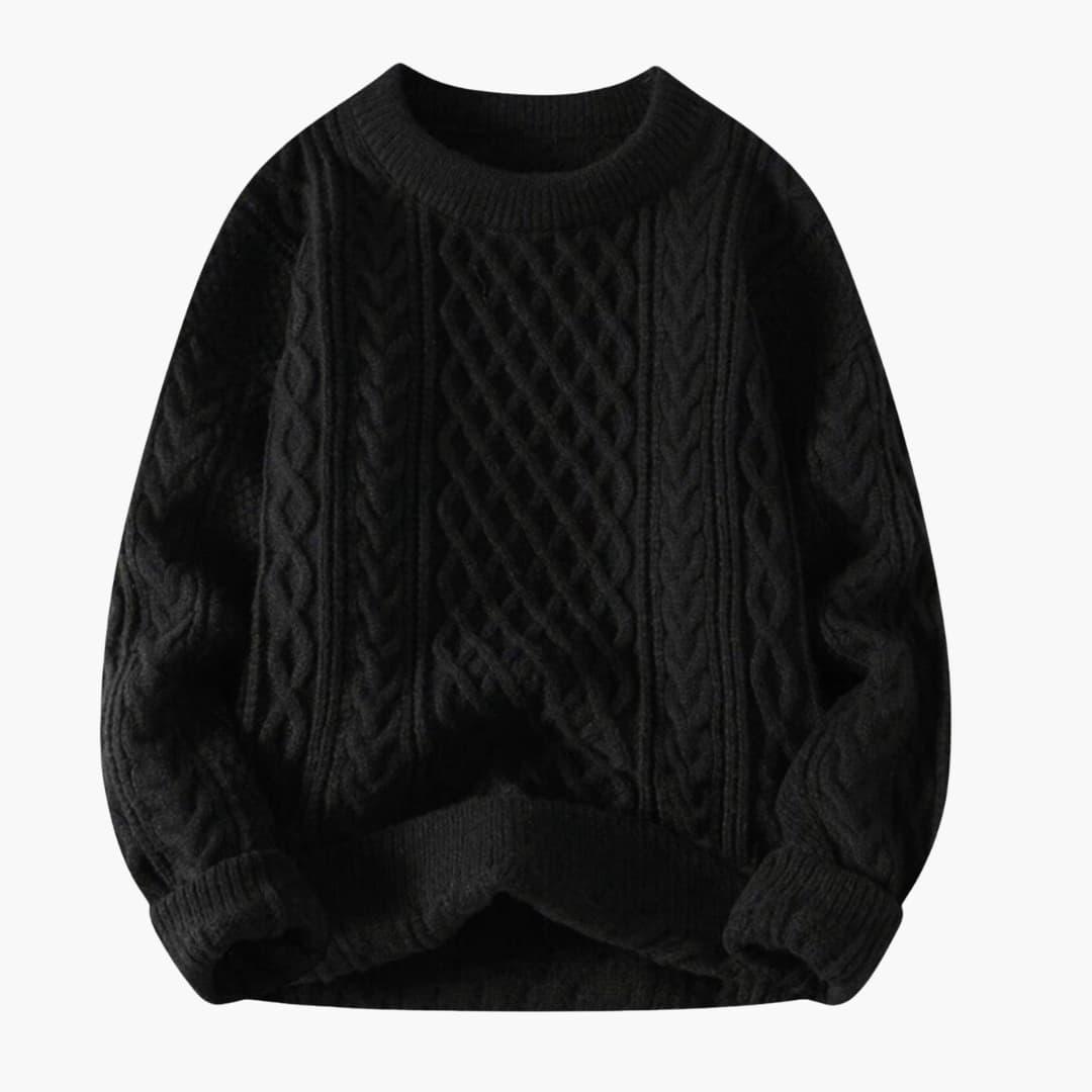 Men's casual knit sweater warm winter style versatile slim cut for office and city outings