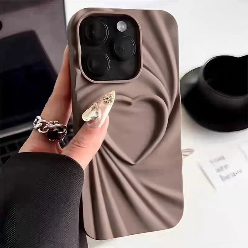 Heartbeat Series iPhone case pink 3D sculpted heart grip silicone slim protective stylish cover