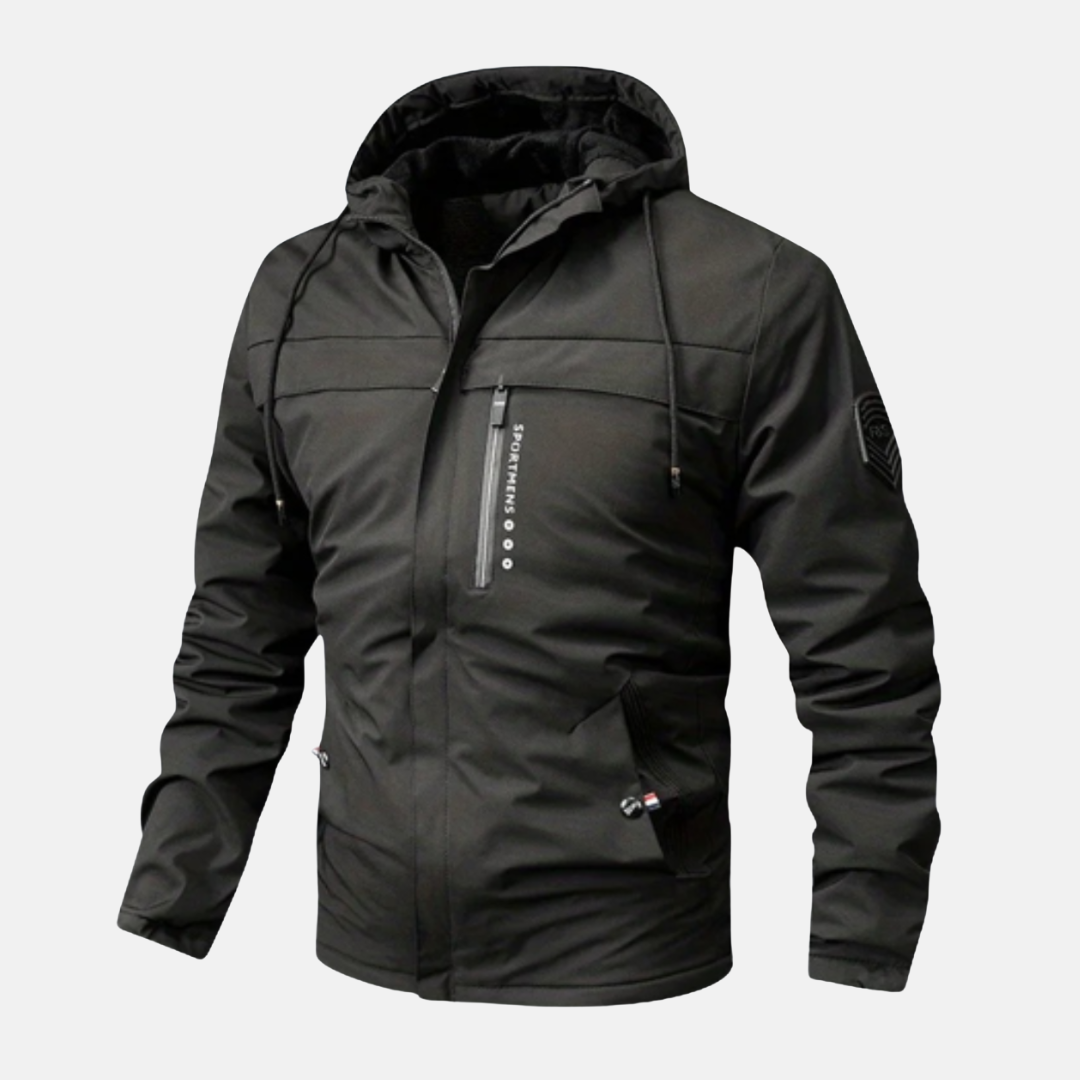 Men's Theodore regular fit hooded jacket with zipper closure, durable outdoor winter layer