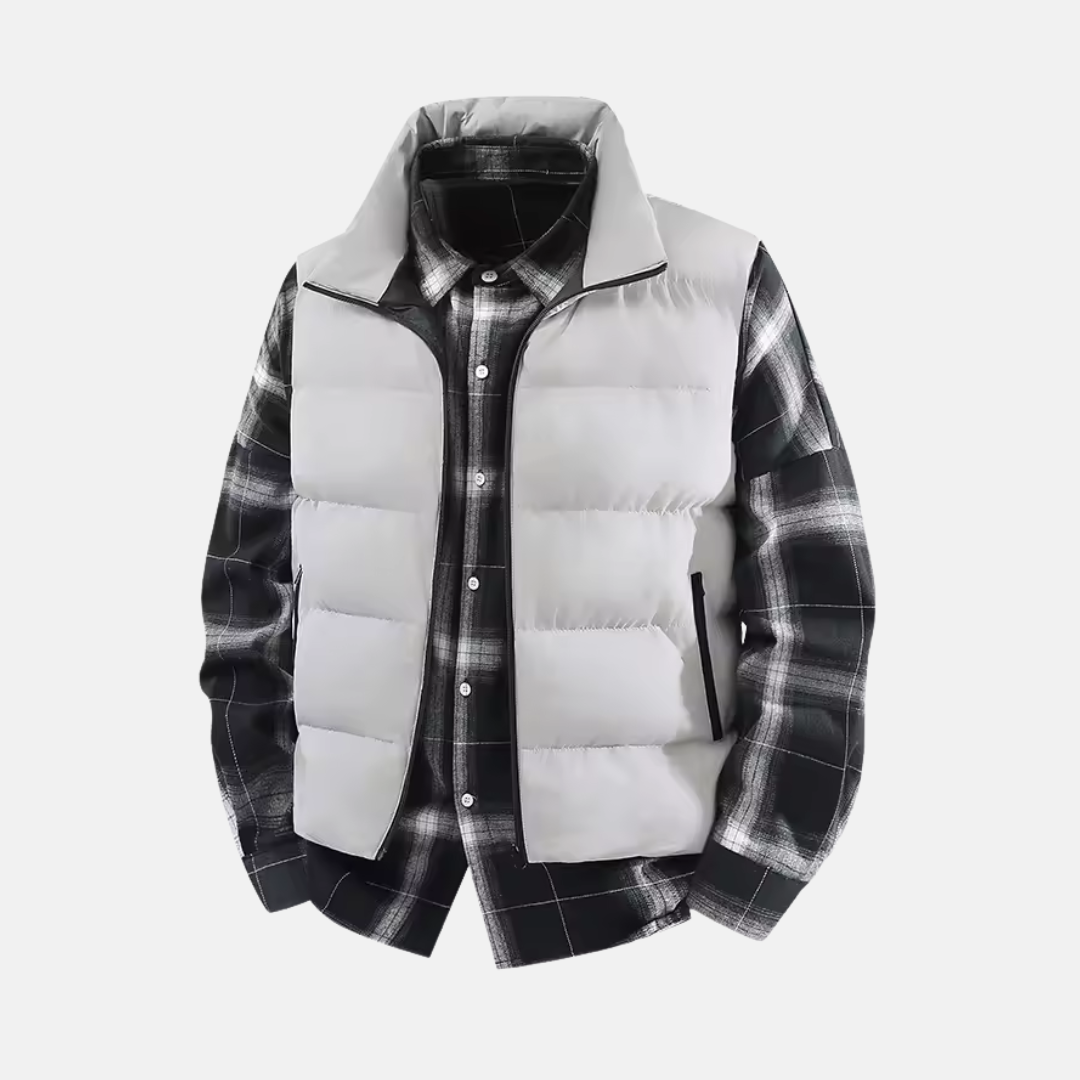 Men's lightweight quilted puffer vest by Urbann-Vibe, wind-ready insulated sleeveless outerwear