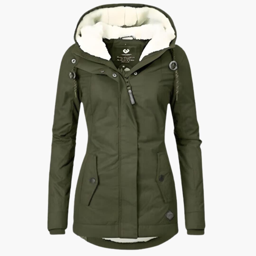 Women's waterproof winter coat warm lining weather-resistant polished versatile all-season outerwear