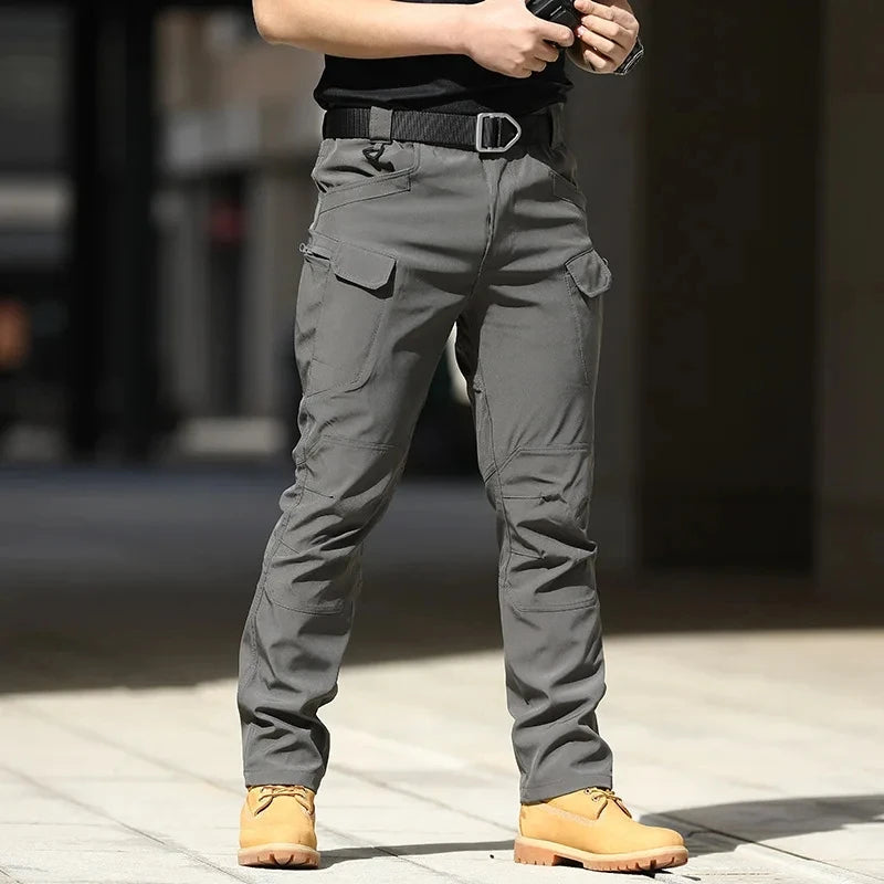 Men's highland tactical camo cargo pants with MilSpec ripstop stretch fabric and stretch panels