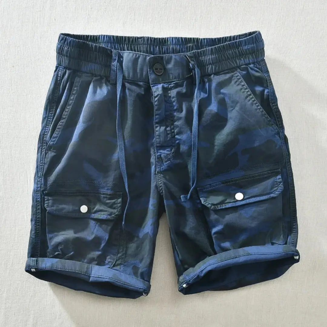 Lightweight camouflage ranger shorts with utility pockets, durable fabric for outdoor adventures