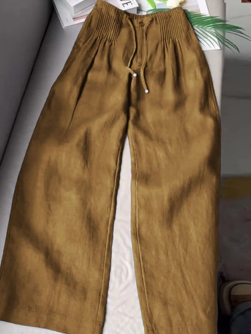 Women's relaxed wide-leg drawstring pants easy-fit silhouette with elastic waistband everyday comfort