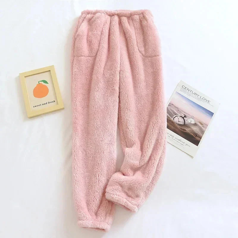 Women's Isla relaxed fit fleece pajama pants with elastic waistband and pockets for cozy loungewear