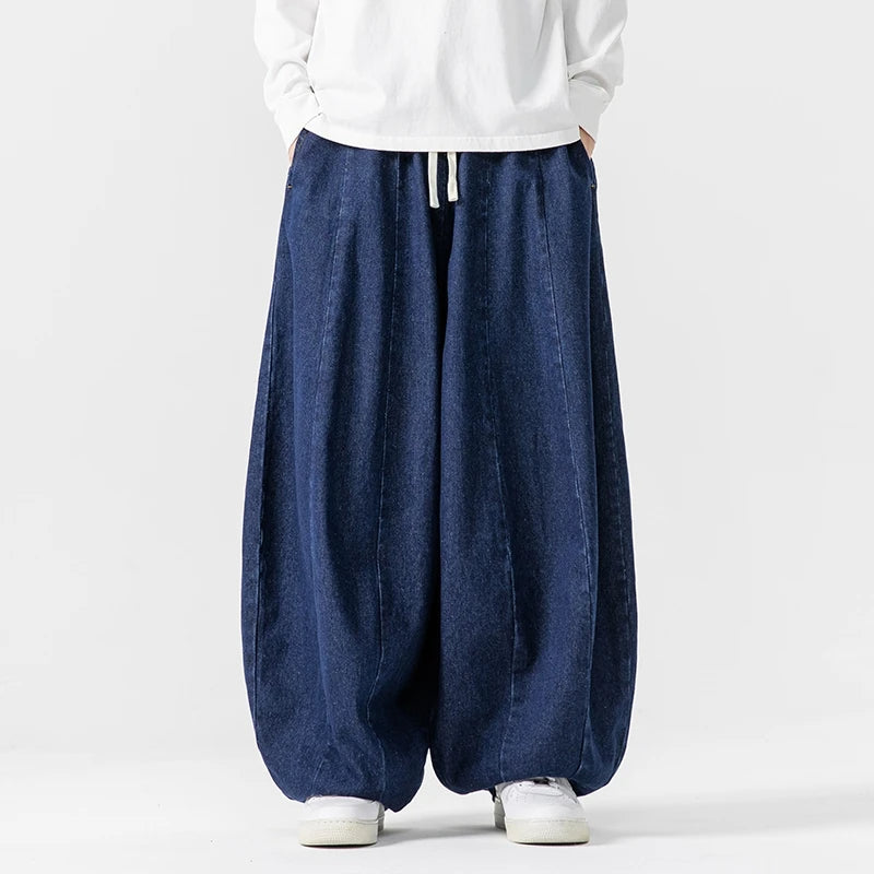 Frontier unisex relaxed denim joggers oversized fit breathable premium fabric streetwear everyday style