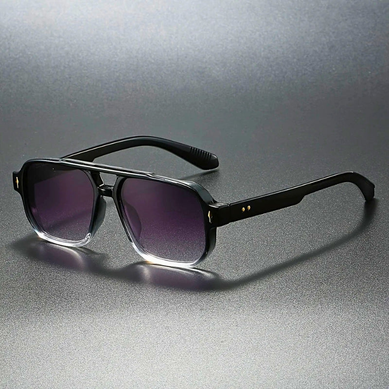 Ravon retro square sunglasses bold angular black frames UV400 street style unisex eyewear