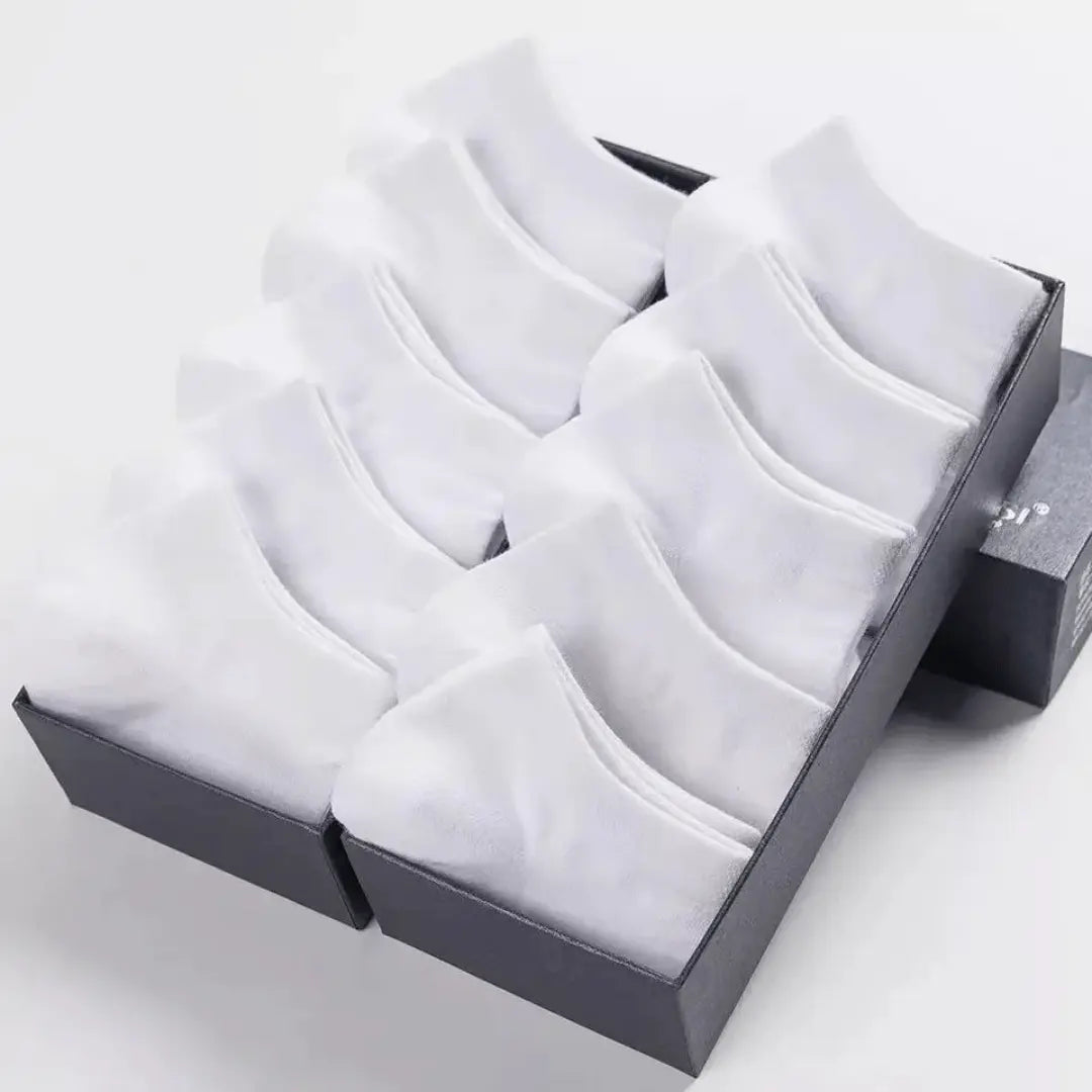 Men's no-show socks 5-pair set invisible low-cut design with all-day comfort and friction protection