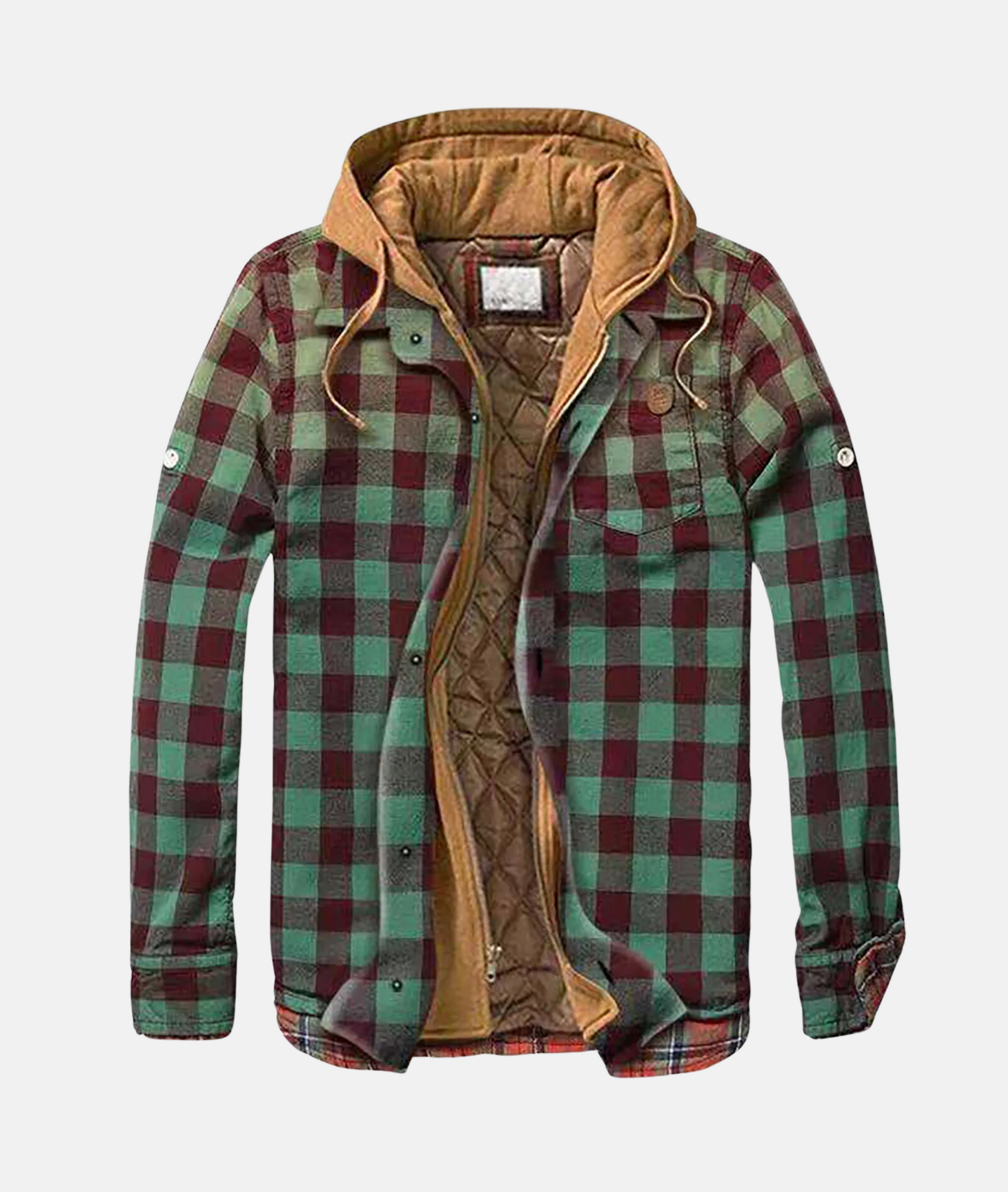 Men's plaid flannel hooded shirt jacket soft warm winter layer classic buffalo check