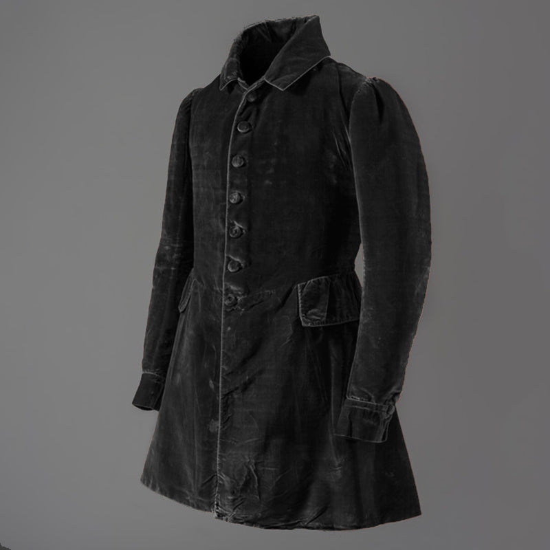 Black tailored frock coat elegant slim silhouette formal black-tie French craftsmanship