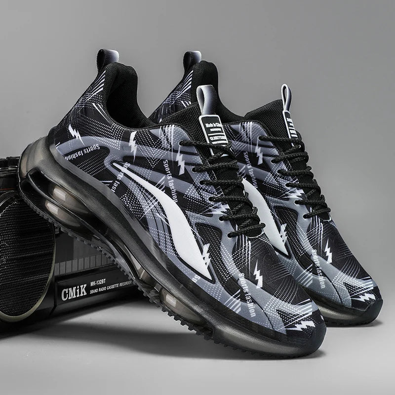 Volt gradient ombré running trainer with translucent upper and bold lightning overlays ultra-lightweight