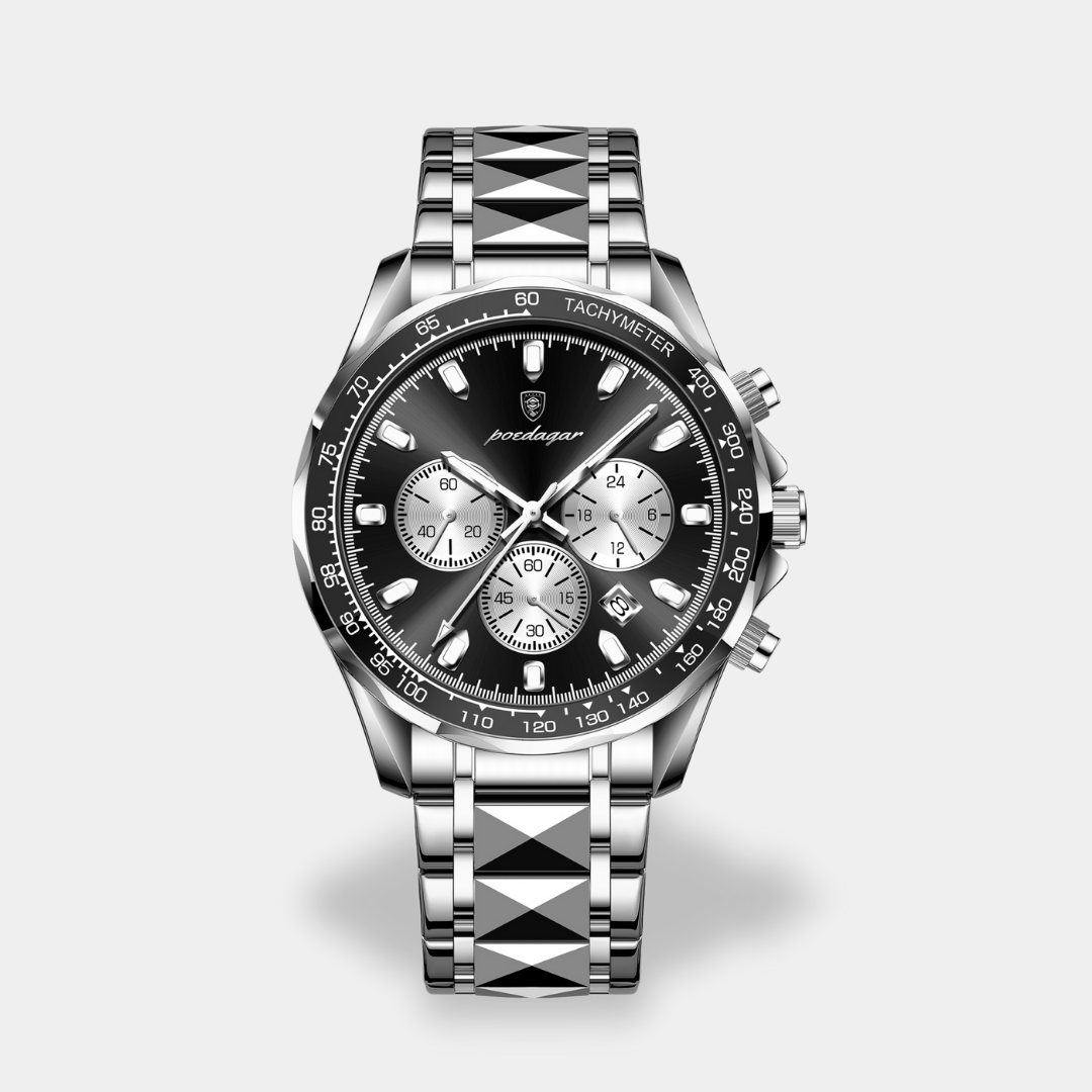 Men's classic watch clear dial date function durable matte finish strap water resistant timeless style