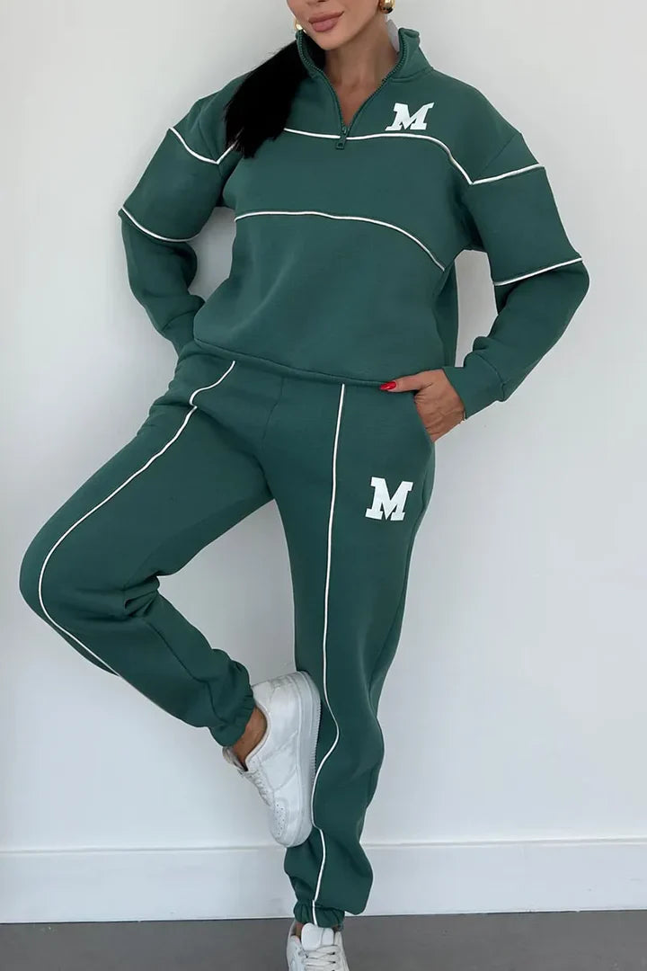 Jovita women's sport-luxe two-piece set black sleek athletic cut comfort-fit active wear