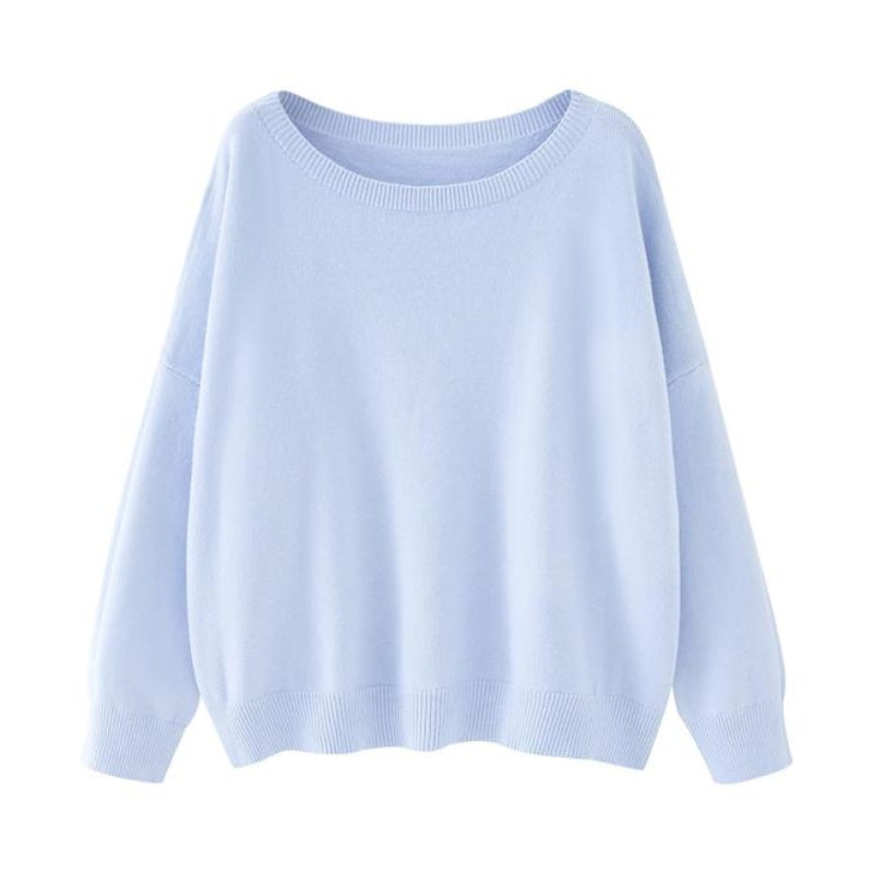 Women's soft knit crewneck sweater Clara relaxed fit lightweight cotton blend cozy style