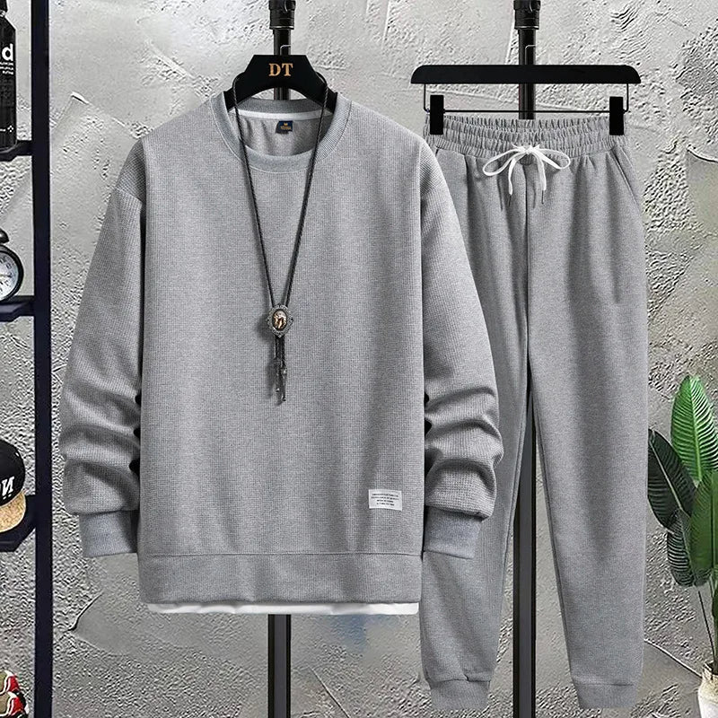 Meridian two-piece knit lounge set relaxed fit matching sweater and joggers everyday casual comfort