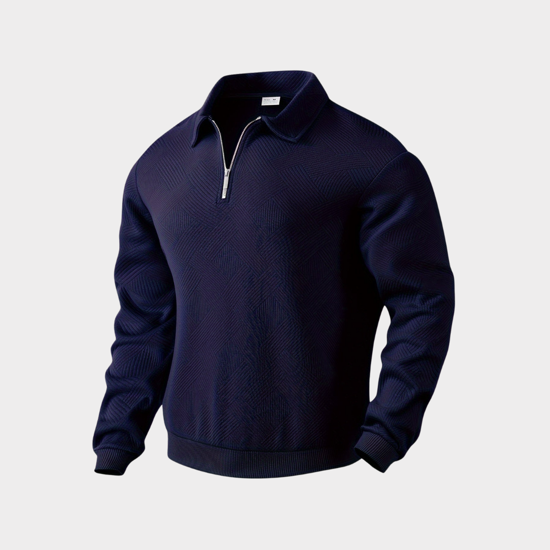Vince men's textured half-zip sweater neutral tones relaxed fit adjustable collar everyday layer