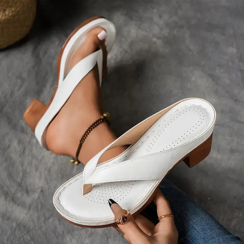 Mavine orthopedic slip-on sandals with cushioned arch support and chunky heel for everyday comfort