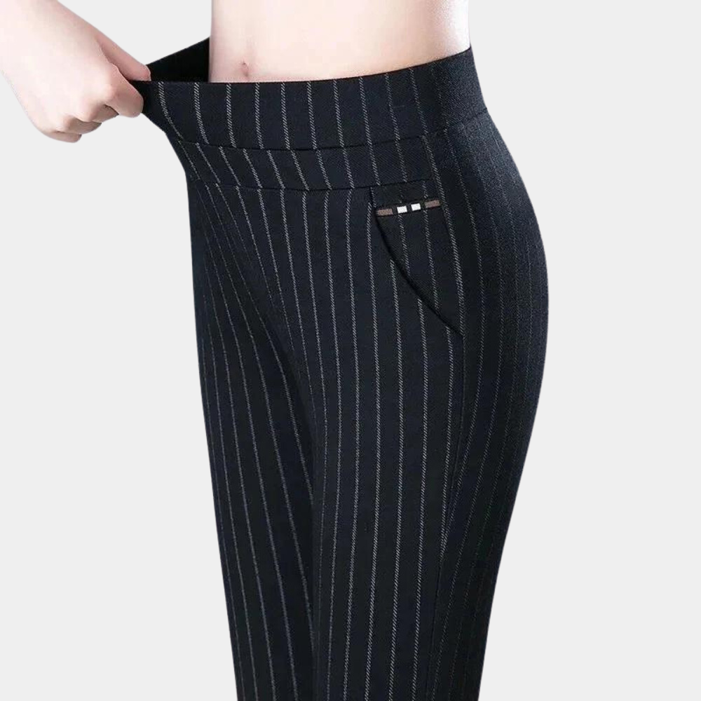 Women's high-waist black stretch leggings with flattering fit for yoga and running