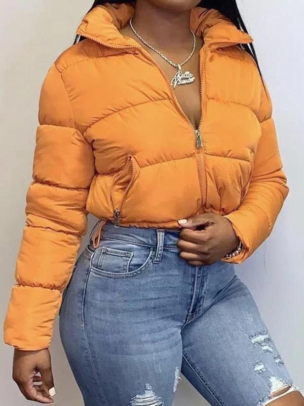 Women's hip-length puffer jacket cozy warm trendy outerwear versatile winter essential modern fit